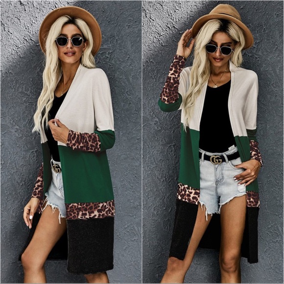 Infinity Raine Sweaters - NOT YOUR EVERYDAY COLOR BLOCK CARDIGAN-GREEN